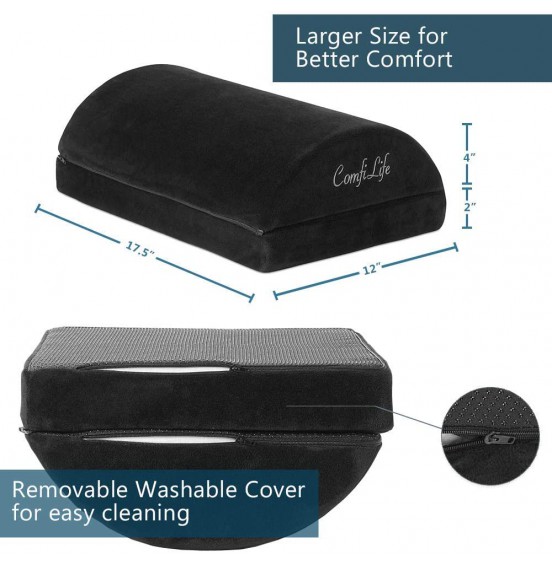 ComfiLife Foot Rest for Under Desk at Work - Adjustable Memory Foam Foot Rest for Office Chair & Gaming Chair - Ergonomic Design for Back & Hip Pain Relief (Black) ComfiLife Foot Rest for Under Desk at Work - Adjustable Memory Foam Foot Rest for Office Chair & Gaming Chair - Ergonomic Design for Back & Hip Pain Relief (Black)