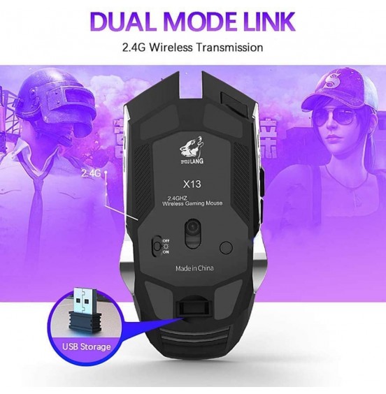 Wireless Gaming Mouse Rechargeable,RGB Multi-Colour Backlit Game Mice with 7 Buttons Computer Accessories,2.4G Silent Optical,3 Adjustable DPI Game Mouse Power Saving Mode for Laptop/PC/Notebook Wireless Gaming Mouse Rechargeable,RGB Multi-Colour Backlit Game Mice with 7 Buttons Computer Accessories,2.4G Silent Optical,3 Adjustable DPI Game Mouse Power Saving Mode for Laptop/PC/Notebook