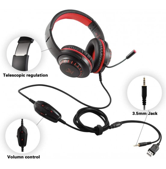 Pacrate Gaming Headset with Microphone for Laptop Xbox One Headset Computer PC Noise Cancelling Gaming Headphones with Microphone Stereo PS4 Headset for Kids Adults LED Lights Deep Bass Pacrate Gaming Headset with Microphone for Laptop Xbox One Headset Computer PC Noise Cancelling Gaming Headphones with Microphone Stereo PS4 Headset for Kids Adults LED Lights Deep Bass