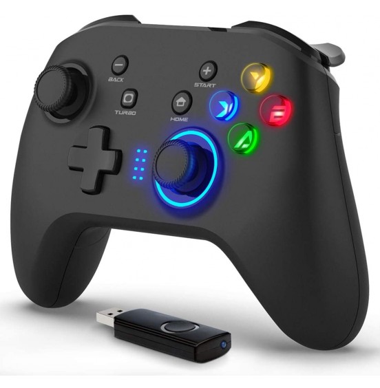 Forty4 Wireless Gaming Controller, Dual-Vibration Joystick Gamepad Computer Game Controller for PC Windows 7/8/10, PS3, Switch- Black Forty4 Wireless Gaming Controller, Dual-Vibration Joystick Gamepad Computer Game Controller for PC Windows 7/8/10, PS3, Switch- Black