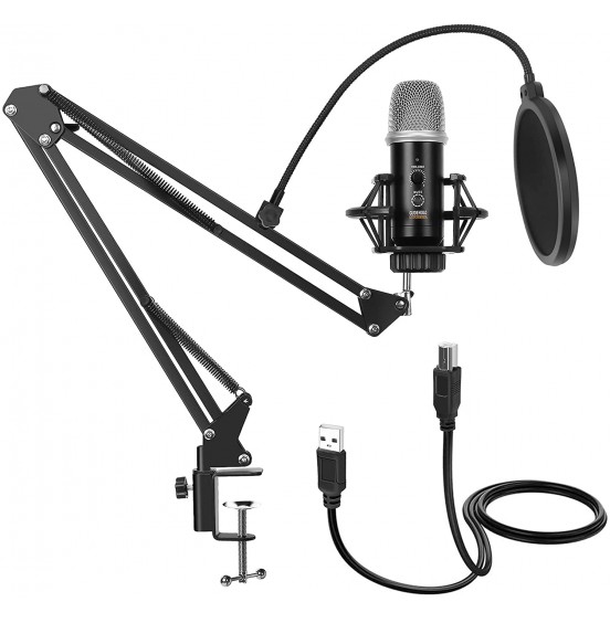 GUDEHOLO USB Microphone for Computer with Adjustment Arm Stand, Mute Button, USB Mic for Gaming, Podcast, Live Streaming, YouTube on PC, Fits for Windows & PC, not for Phone GUDEHOLO USB Microphone for Computer with Adjustment Arm Stand, Mute Button, USB Mic for Gaming, Podcast, Live Streaming, YouTube on PC, Fits for Windows & PC, not for Phone