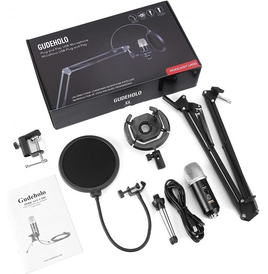 GUDEHOLO USB Microphone for Computer with Adjustment Arm Stand, Mute Button, USB Mic for Gaming, Podcast, Live Streaming, YouTube on PC, Fits for Windows & PC, not for Phone GUDEHOLO USB Microphone for Computer with Adjustment Arm Stand, Mute Button, USB Mic for Gaming, Podcast, Live Streaming, YouTube on PC, Fits for Windows & PC, not for Phone