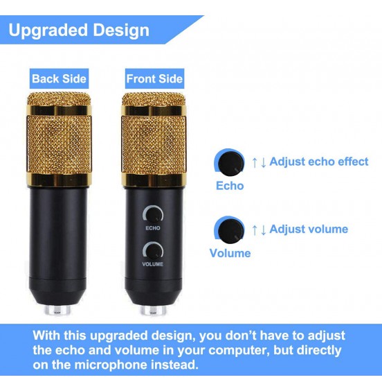 2021 Upgraded USB Condenser Microphone for Computer, Great for Gaming, Podcast, LiveStreaming, YouTube Recording, Karaoke on PC, Plug & Play, with Adjustable Metal Arm Stand, Ideal for Gift, Black 2021 Upgraded USB Condenser Microphone for Computer, Great for Gaming, Podcast, LiveStreaming, YouTube Recording, Karaoke on PC, Plug & Play, with Adjustable Metal Arm Stand, Ideal for Gift, Black