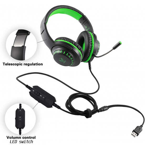 Pacrate Gaming Headset with Microphone for Laptop Xbox One Headset Computer PC Noise Cancelling Gaming Headphones with Microphone Stereo PS4 Headset for Kids Adults LED Lights Deep Bass Pacrate Gaming Headset with Microphone for Laptop Xbox One Headset Computer PC Noise Cancelling Gaming Headphones with Microphone Stereo PS4 Headset for Kids Adults LED Lights Deep Bass