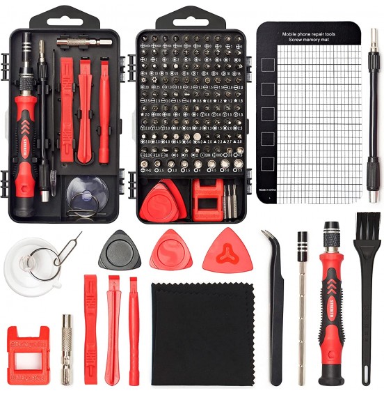 STREBITO Precision Screwdriver Set 124-Piece Electronics Tool Kit with 101 Bits Magnetic Screwdriver Set for Computer, Laptop, Cell Phone, PC, MacBook, iPhone, Nintendo Switch, PS4, PS5, Xbox Repair STREBITO Precision Screwdriver Set 124-Piece Electronics Tool Kit with 101 Bits Magnetic Screwdriver Set for Computer, Laptop, Cell Phone, PC, MacBook, iPhone, Nintendo Switch, PS4, PS5, Xbox Repair