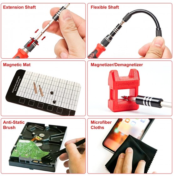 STREBITO Precision Screwdriver Set 124-Piece Electronics Tool Kit with 101 Bits Magnetic Screwdriver Set for Computer, Laptop, Cell Phone, PC, MacBook, iPhone, Nintendo Switch, PS4, PS5, Xbox Repair STREBITO Precision Screwdriver Set 124-Piece Electronics Tool Kit with 101 Bits Magnetic Screwdriver Set for Computer, Laptop, Cell Phone, PC, MacBook, iPhone, Nintendo Switch, PS4, PS5, Xbox Repair