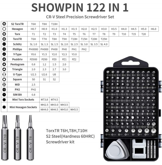 Computer Repair Kit, 122 in 1 Magnetic Laptop Screwdriver Kit, Precision Screwdriver Set, Small Impact Screw Driver Set with Case for Computer, Laptop, PC, for iPhone, Watch, Ps4 DIY Hand Tools -Grey Computer Repair Kit, 122 in 1 Magnetic Laptop Screwdriver Kit, Precision Screwdriver Set, Small Impact Screw Driver Set with Case for Computer, Laptop, PC, for iPhone, Watch, Ps4 DIY Hand Tools -Grey