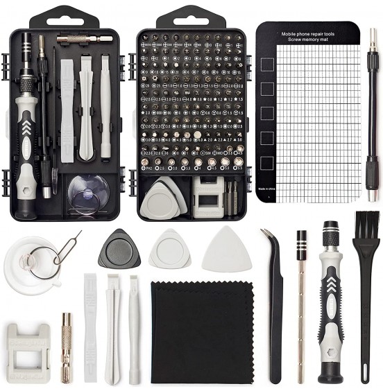 STREBITO Precision Screwdriver Set 124-Piece Electronics Tool Kit with 101 Bits Magnetic Screwdriver Set for Computer, Laptop, Cell Phone, PC, MacBook, iPhone, Nintendo Switch, PS4, PS5, Xbox Repair STREBITO Precision Screwdriver Set 124-Piece Electronics Tool Kit with 101 Bits Magnetic Screwdriver Set for Computer, Laptop, Cell Phone, PC, MacBook, iPhone, Nintendo Switch, PS4, PS5, Xbox Repair